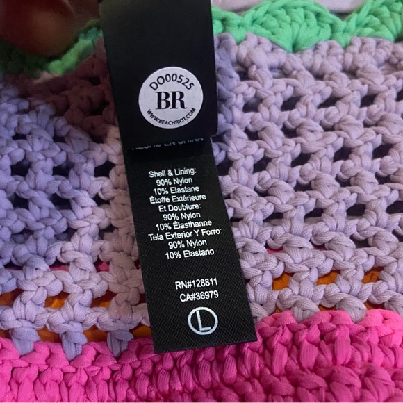 Beach Riot High-Waist Crochet Bikini Bottom in Pink, Lavender & Mint - Picture 10 of 11